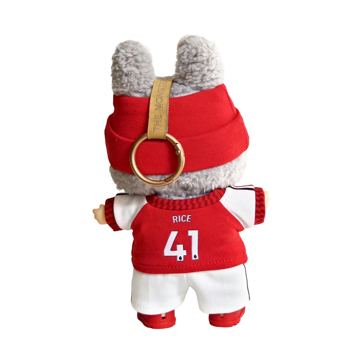 Labubu football jersey kit personalised – Arsenal – custom number and name printed, compatible with similar 17cm dolls