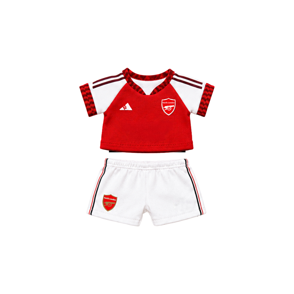 Labubu football jersey and shorts – Arsenal – Labubu clothes compatible with similar 17cm dolls