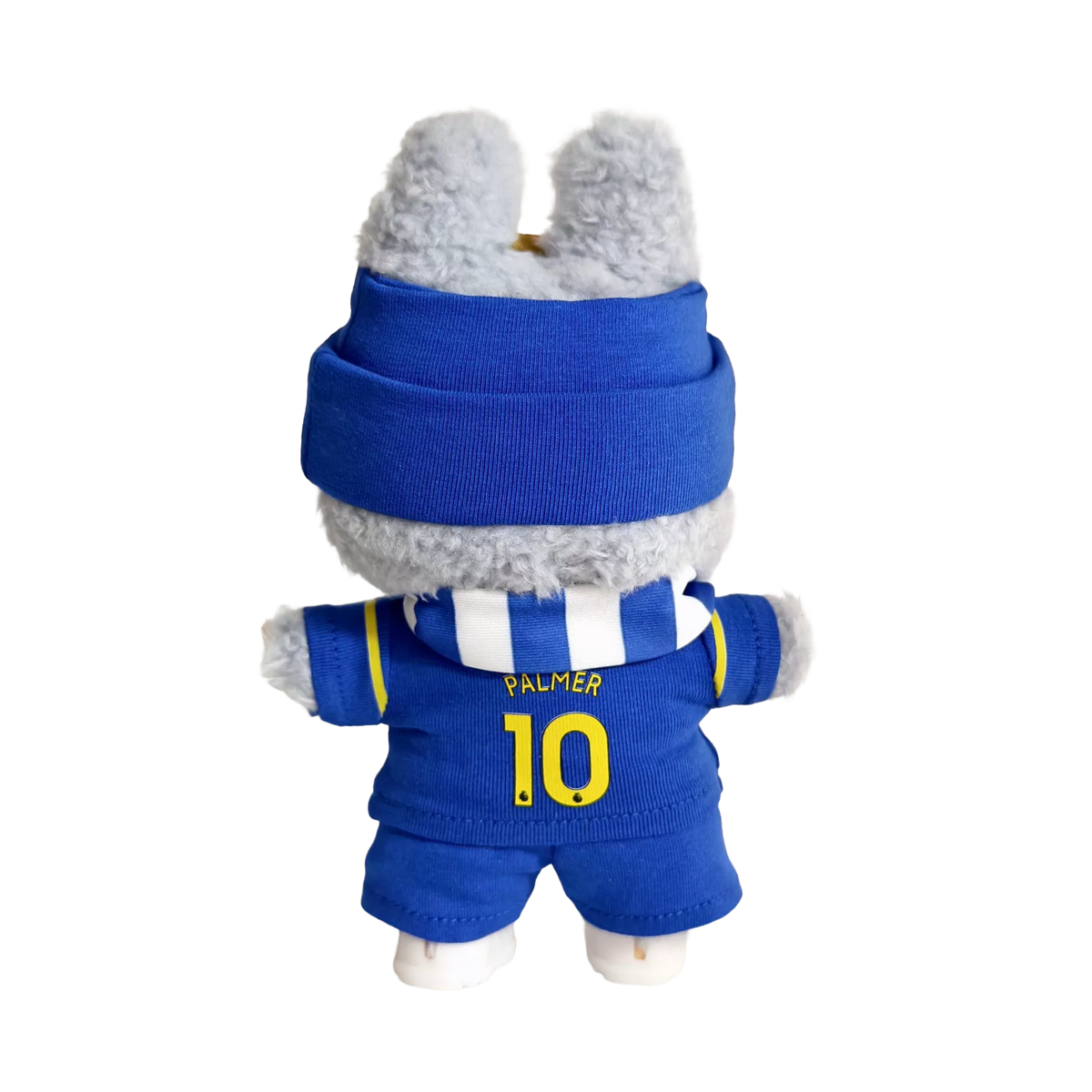 Labubu football jersey kit personalised – Chelsea – custom number and name printed, compatible with similar 17cm dolls