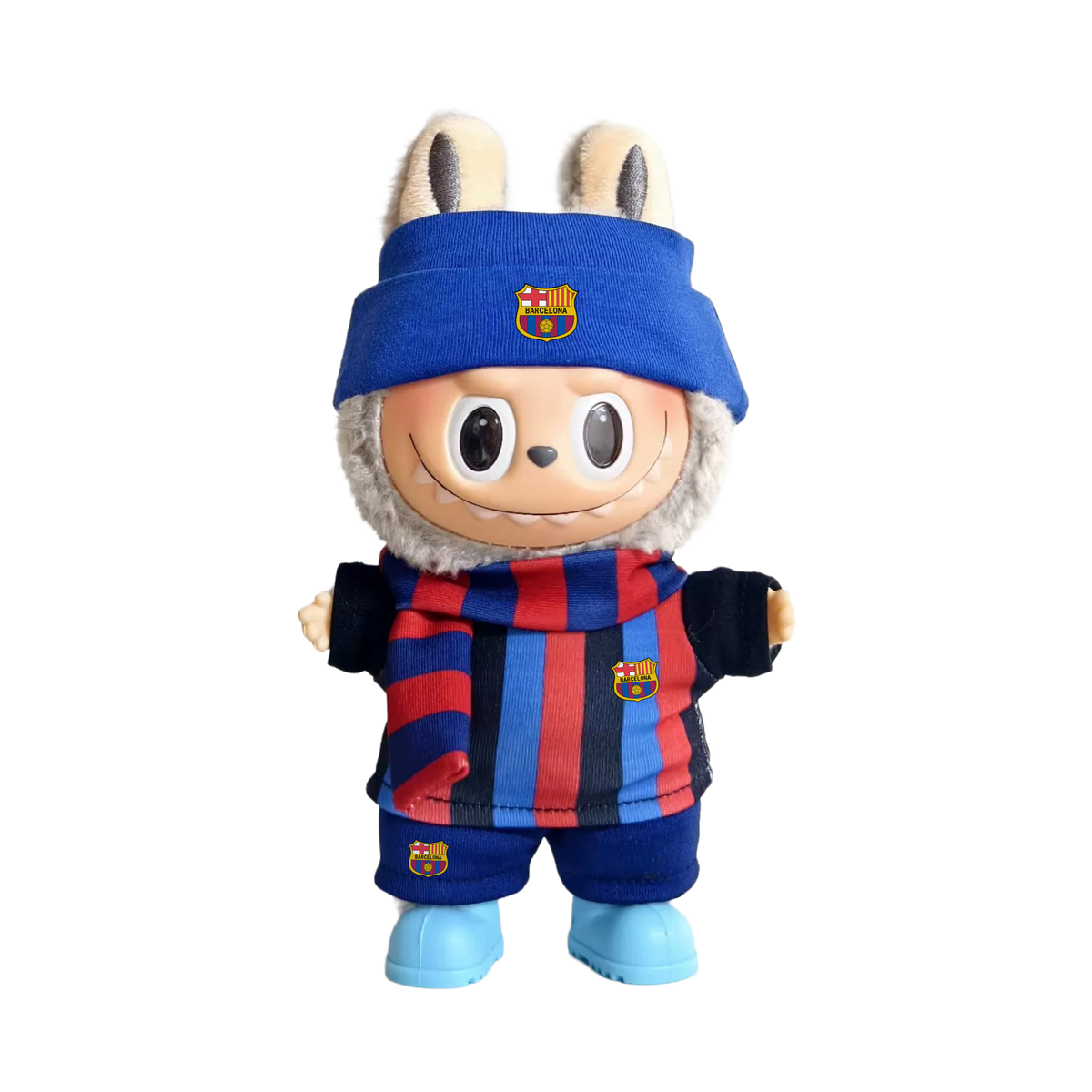 Labubu football jersey kit – Barcelona – Labubu outfits compatible with similar 17cm dolls