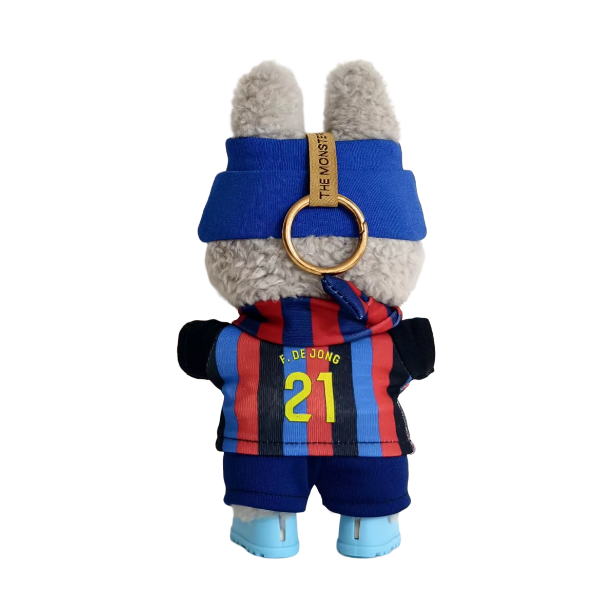 Labubu football jersey kit personalised – Barcelona – custom number and name printed, compatible with similar 17cm dolls