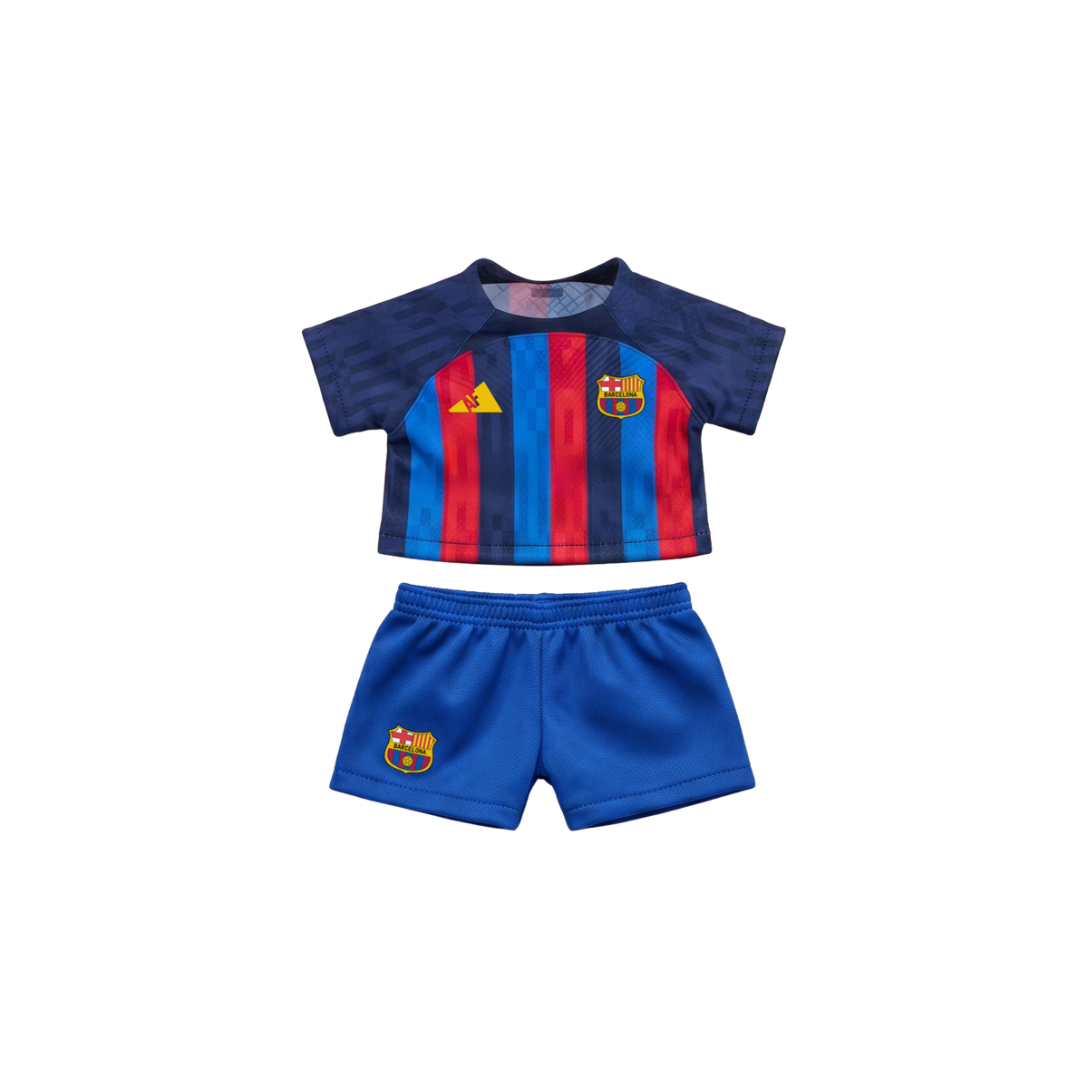 Labubu football jersey and shorts – Barcelona – Labubu outfits compatible with similar 17cm dolls