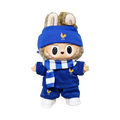 Labubu football jersey kit – France Home – Labubu outfits shown worn on a doll, compatible with similar 17cm dolls