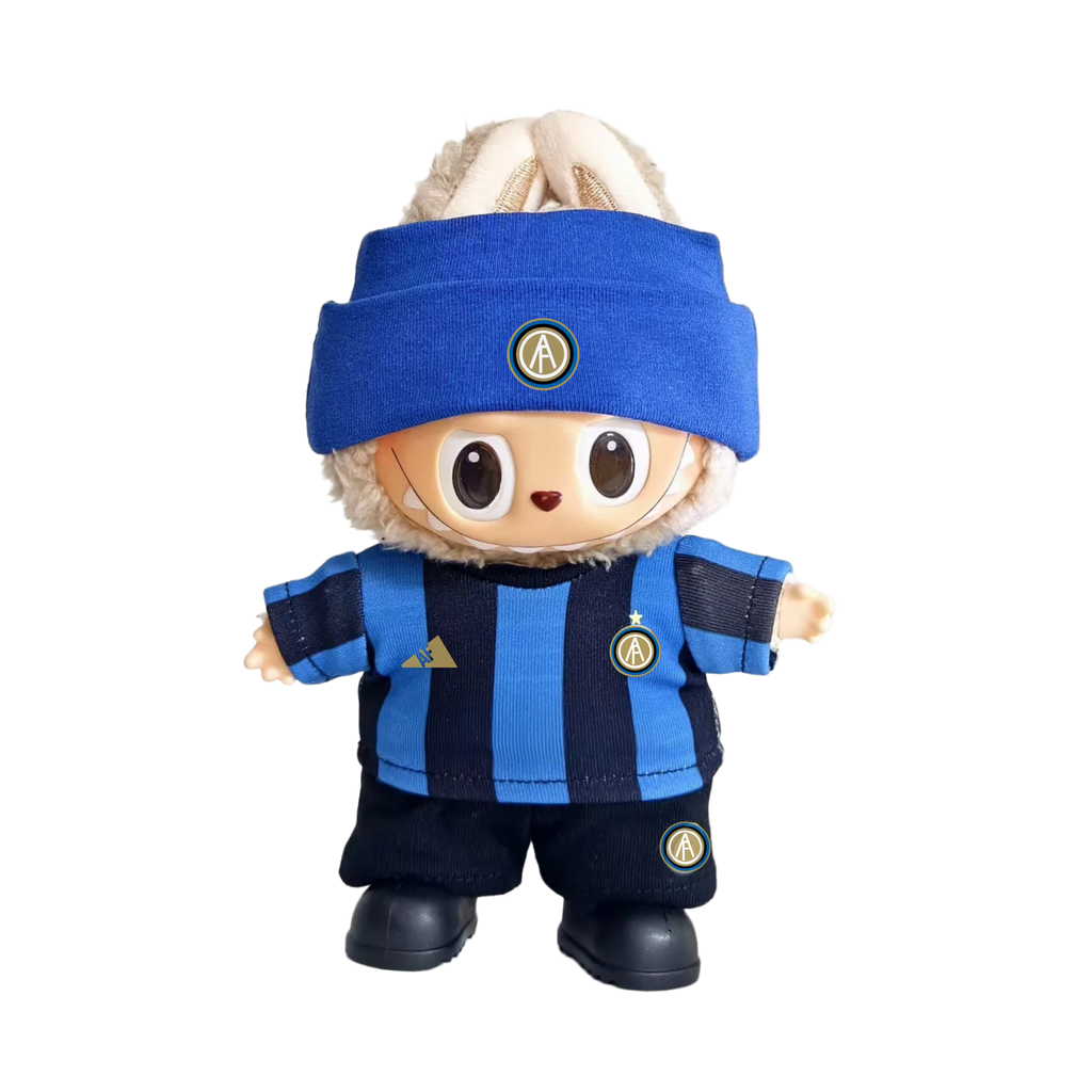 Labubu football jersey kit – Inter Milan – Labubu accessories compatible with similar 17cm dolls