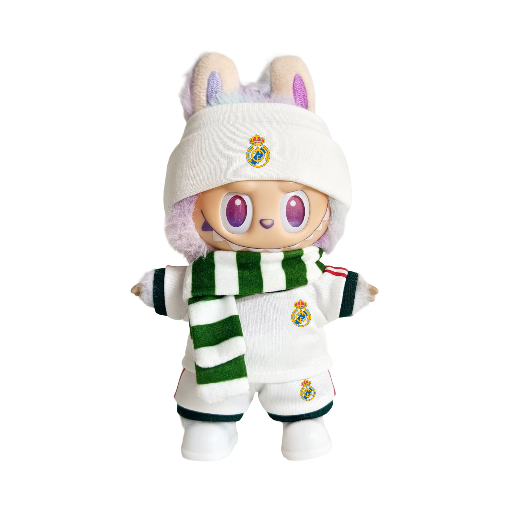 Labubu football jersey kit – Real Madrid – Labubu outfits compatible with similar 17cm dolls