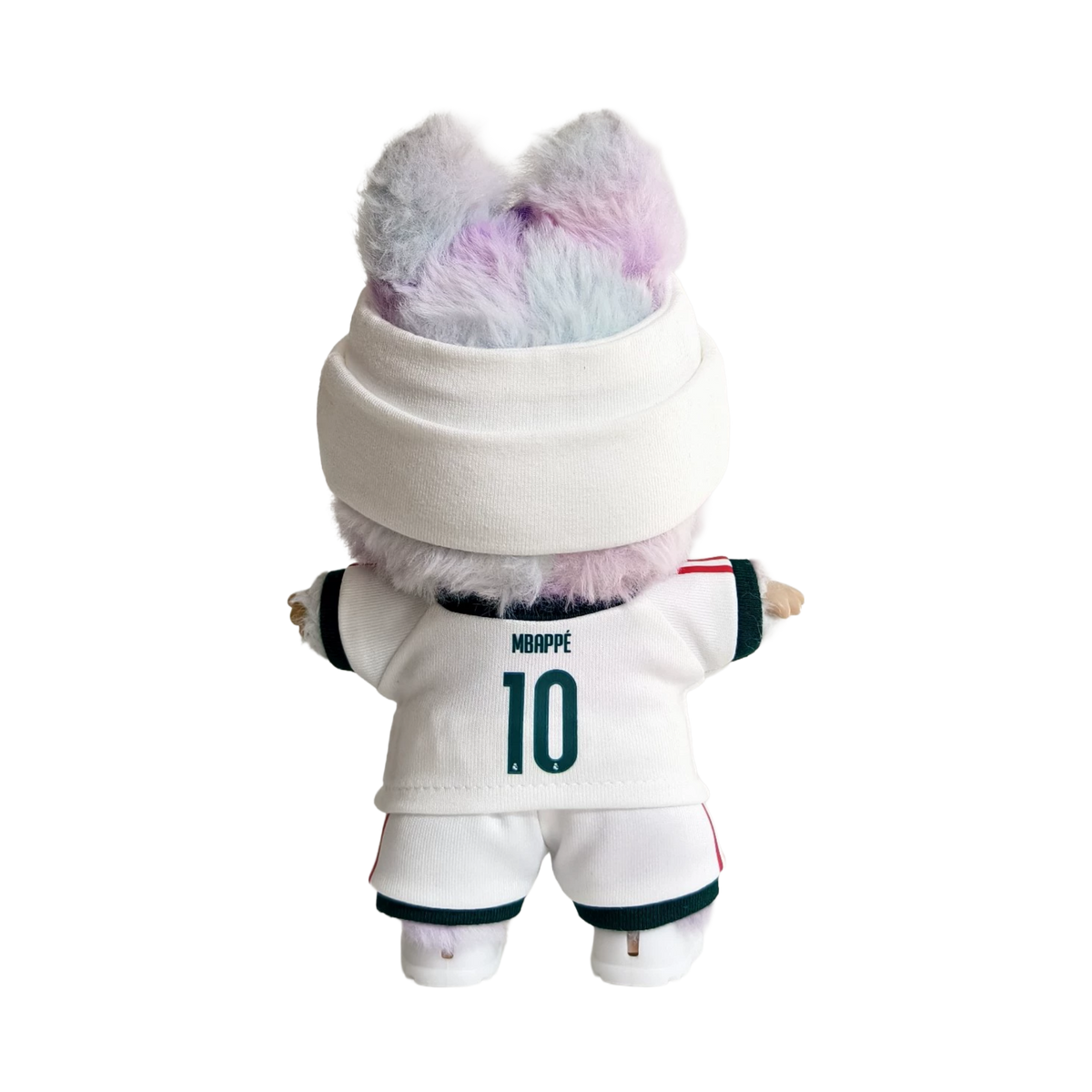 Labubu football jersey kit personalised – Real Madrid – custom number and name printed, compatible with similar 17cm dolls